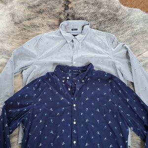 2 AEO Novelty Print Button Down Shirts